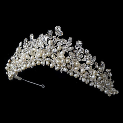 Freshwater Pearl and Rhinestone Bridal Wedding Tiara HP 8126
