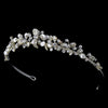 Freshwater Keshi Pearl & Crystal Bridal Wedding Necklace Earring Jewelry & Tiara Set 8134