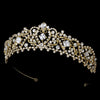 Gold Swarovski Bridal Wedding Jewelry Set & Headband Set NE 8265 & HP 8271