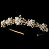 Lovely Gold Ivory Pearl Flower Headpiece 8282