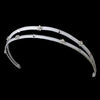 * Charming 2 Row White or Ivory Flower Bridal Wedding Headband w/ Clear Crystals 8289