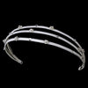 * Charming 3 Row White Flower Bridal Wedding Headband w/ Clear Crystals 8290