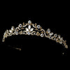 Light Gold Clear Bridal Wedding Tiara Headpiece 8312