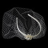Silver Ivory Pearl & Clear Rhinestone Bridal Wedding Veil Bridal Wedding Headband Headpiece 8324