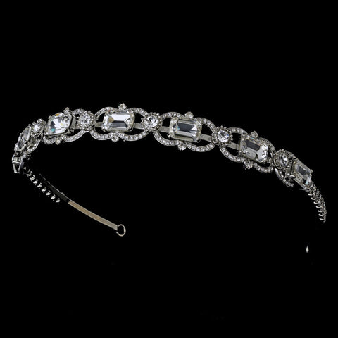 Antique Vintage Silver Bridal Wedding Rhinestone Bridal Wedding Headband - HP 8333