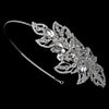 Silver Modern Rhinestone Couture Side Accented Bridal Wedding Headband - HP 8341