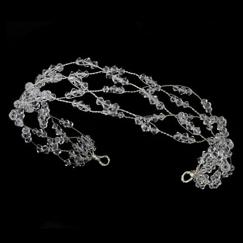 Charming Silver Clear Austrian Crystal Bead Bridal Wedding Headband 8363