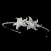 Elegant Silver Rhinestone Encrusted Flower Headpiece HP 8408