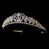 * Gold Clear Crystal & Rhinestone Bridal Wedding Tiara Headpiece 8439
