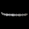 * Antique Silver White Ribbon Headpiece 8440