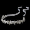 * Antique Silver White Ribbon Headpiece 8440