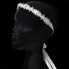 * Antique Silver White Ribbon Headpiece 8440