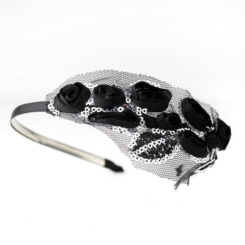 * Silver Black Headpiece 8455