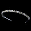 Rhinestone and Ivory or White Pearl Wedding Floral Bridal Wedding Headband HP 858