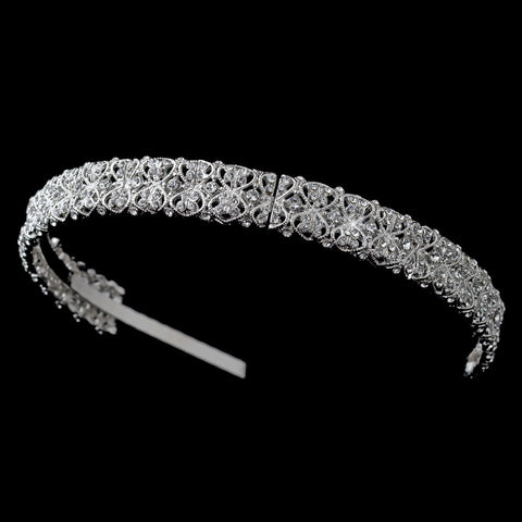 Rhodium Vintage Filigree Bridal Wedding Headband 89