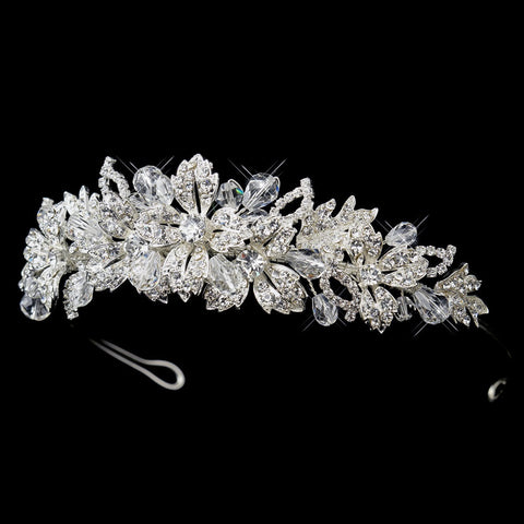 Silver Clear Swarovski Crystal & Rhinestone Bridal Wedding Tiara Headpiece 8951