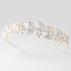 Silver Freshwater Ivory Pearl & Rhinestone Vine Lead Bridal Wedding Headband Headpiece 9055