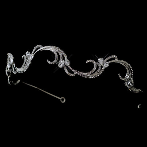 Antique Silver Rhinestone Bridal Wedding Vine Bridal Wedding Headband Headpiece 923