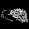 Antique Silver Clear Side Accented Rhinestone Bridal Wedding Headband 930