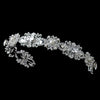 Antique Silver Crystal & Ivory Pearl Bridal Wedding Ribbon Bridal Wedding Headband Headpiece 931