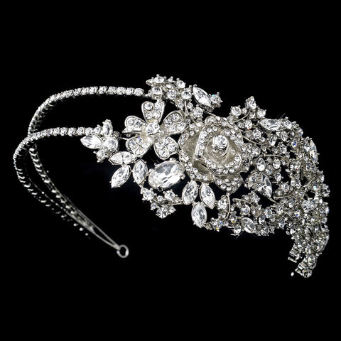 Antique Silver Clear Headpiece 932