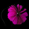 * Fuchsia Peacock Feather Side Accented Bridal Wedding Headband Headpiece 954