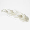 * Silver Plated Bridal Wedding Headband with Diamond White Fabric Sparkling Rhinestone 9604