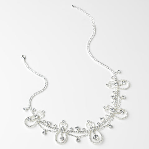 Silver Clear Face Jewelry Headpiece 9663