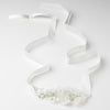 Rhinestone & Pearl Ivory Flower Ribbon Bridal Wedding Headband or Bridal Wedding Belt 9664