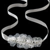* Silver Ivory Lace & Rhinestone Accent Bridal Wedding Headband Headpiece 9665
