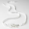 Silver Rhinestone Accentuated Ivory Flower Bridal Wedding Belt or Bridal Wedding Headband 9666