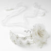 Elegant Light Ivory Ribbon Flower Bridal Wedding Headband or Bridal Wedding Belt Accessory 9668