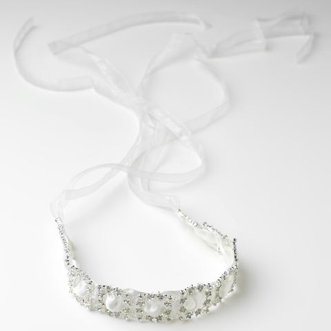 * Sparkling Rhinestone Circle Ribbon Bridal Wedding Headband or Bridal Wedding Belt 9669