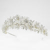 Silver Clear Rhinestone & Swarovski Crystal Bead Floral Bridal Wedding Tiara Headpiece 9687