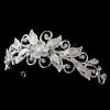 Silver Clear Rhinestone Floral Swirl Leaf Bridal Wedding Tiara Headpiece 9701