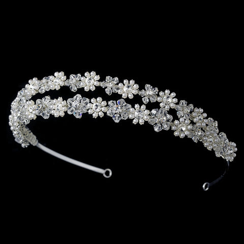 * Crystal and Pearl Wedding Bridal Wedding Tiara Bridal Wedding Headband HP 9743