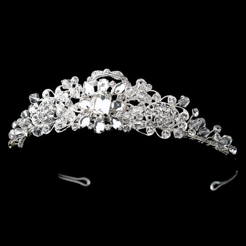 * Silver Clear Crystal & Rhinestone Headpiece 9744