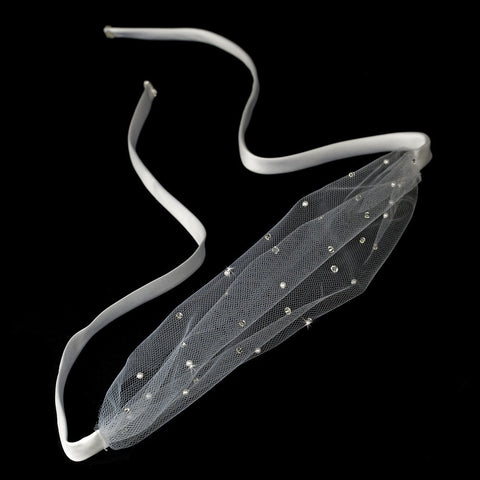 * Swarovski and Beaded Tulle Bridal Wedding Headband HP 9745