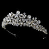Charming Silver Clear Crystal & Freshwater Pearl Headpiece 9783