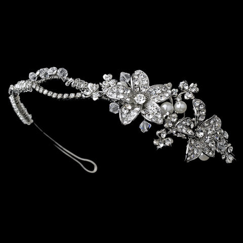 Rhodium Ivory Clear Headpiece 9797