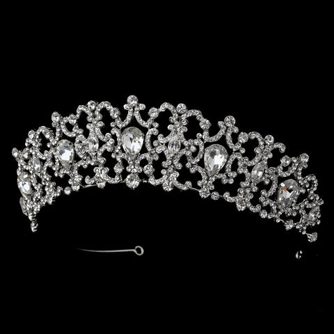 Antique Silver Clear Headpiece 9830