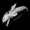 Antique Rhinestone & Ivory Feather Bridal Wedding Headband Headpiece 9848