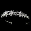 * Silver Clear Crystal Bead & White Pearl Bridal Wedding Headband 9957