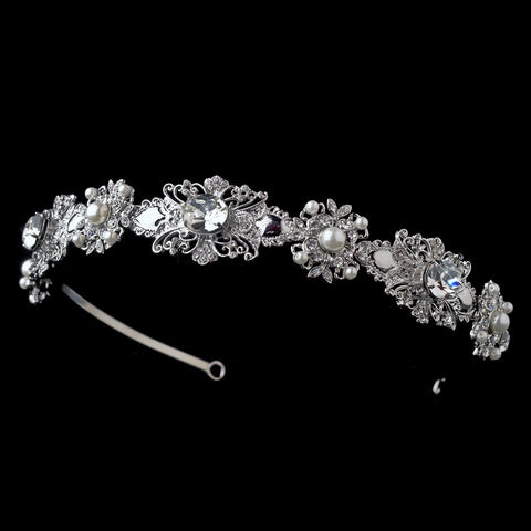 Vintage Bridal Wedding Headband with Pearls & crystals HP 9987