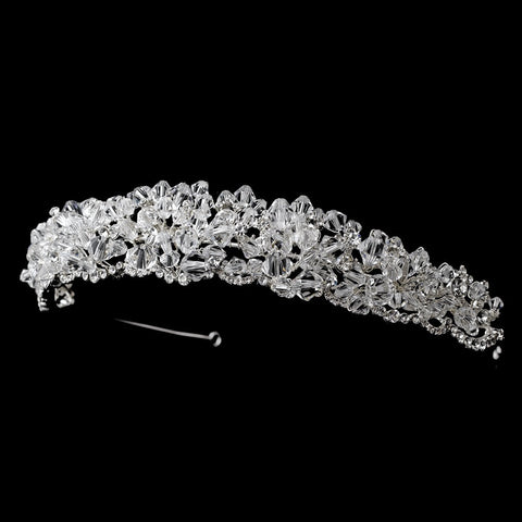 Silver Clear Swarovski Crystal Bridal Wedding Headband Headpiece 9992