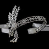 Great Gatsby Inspired Light Rhodium Headpiece HP 9996 with Pearls & White or Ivory Ribbon