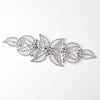 Silver Clear Rhinestone Floral Leaf Bridal Wedding Hair Adornment
