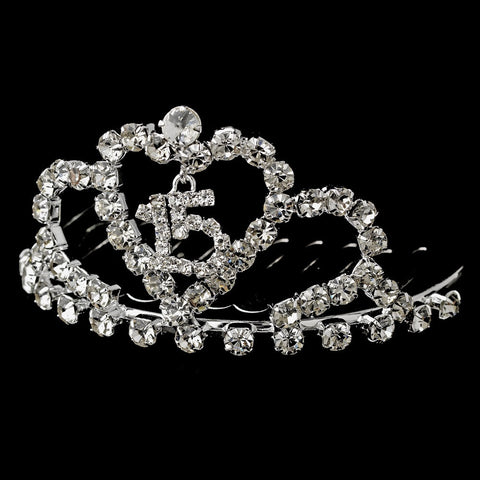 * Sweet 15 Bridal Wedding Tiara Bridal Wedding Hair Comb HP C-713