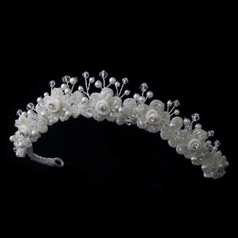 Pretty Flowergirl Or First Communion Headpiece HPC 9163 Ivory