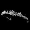 Silver Rhinestone & White Pearl Flowergirl Headpiece HPC 9322